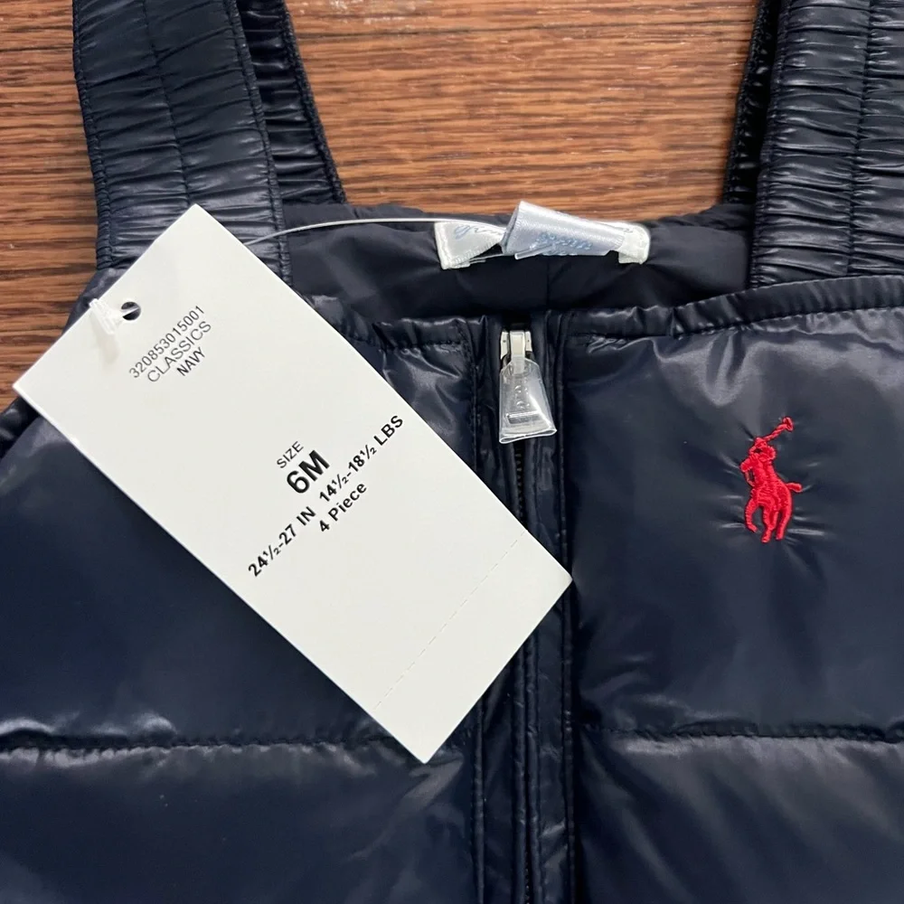 NWT Classic Navy‎ Snow Overalls Ralph Lauren 6 months